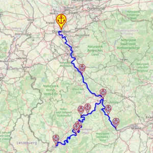 Rhine and Moselle from Düsseldorf, 7 nights – Viva One 28 OCT– 04 NOV – mapa rejsu