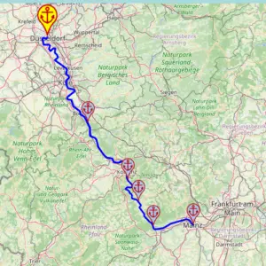 Christmas markets on the Rhine, 4 nights – Viva One 06 DEC – 10 DEC – mapa rejsu