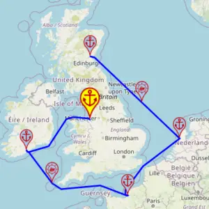 Letnie ogrody Francji i Holandii, 6 nocy – Ambition 25.06 – 01.06 – mini mapa rejsu