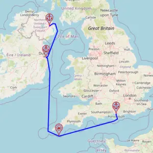 Mini wycieczka do Irlandii, 3 noce – Ambition 22.04 – 25.04 – mini mapa rejsu